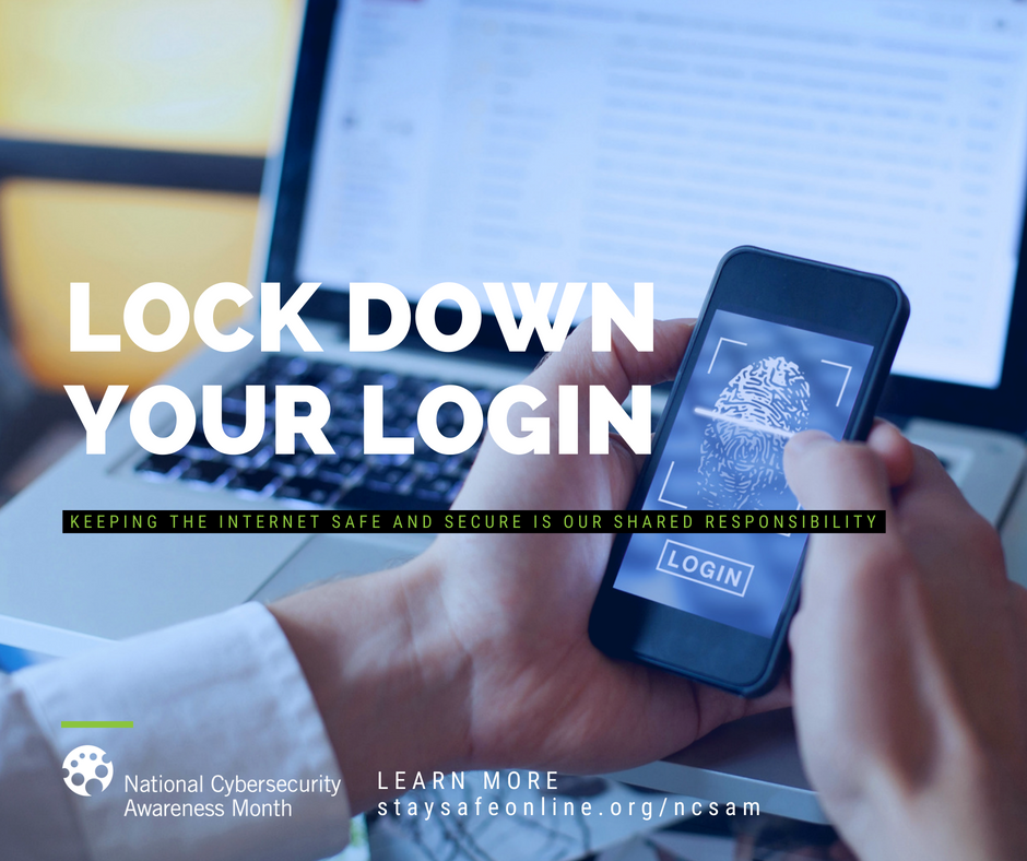 Lock Down Your Login - photo of hands holding smart phone with biometrics